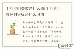 苹果手机一直呼叫失败原因