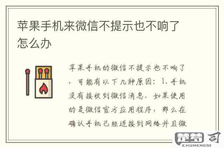 苹果手机微信来信息不提示咋回事