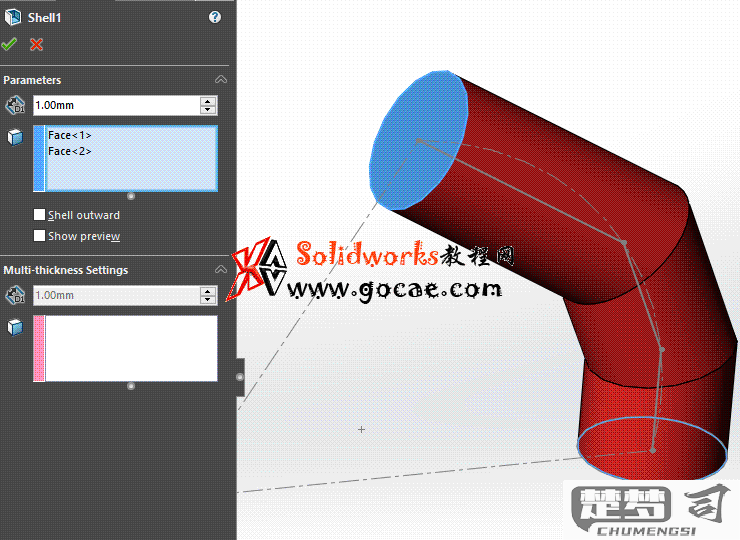 solidworks绘制弯头