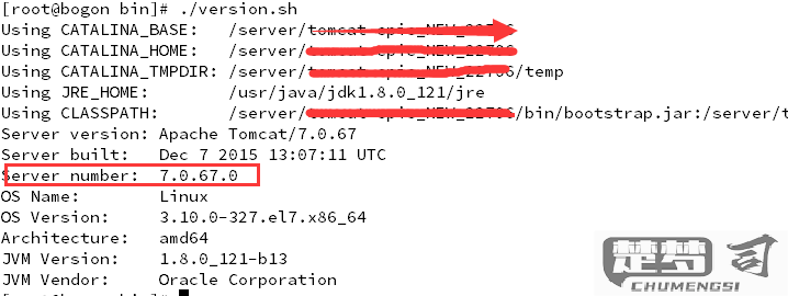 查询tomcat版本的命令