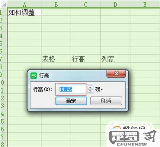 怎样调表格的行高和列宽