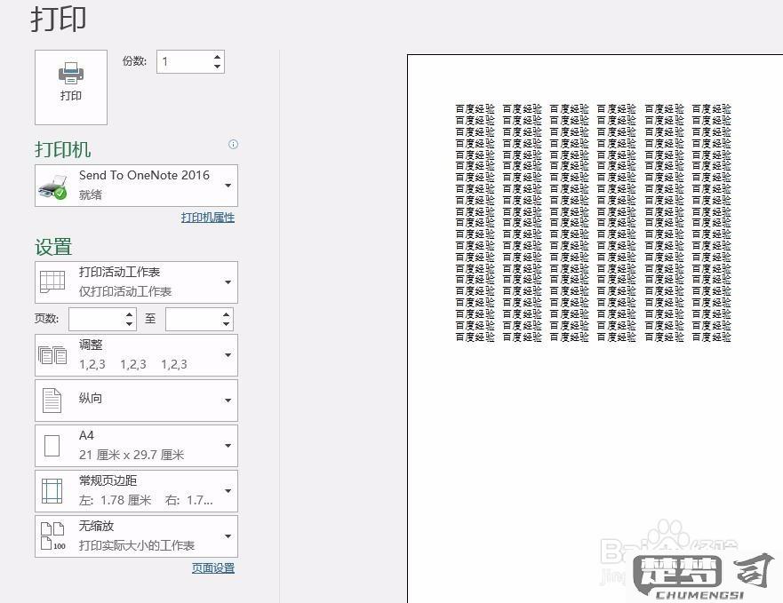 电子表格打印区域设置