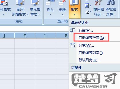 Excel自动调整适合行高