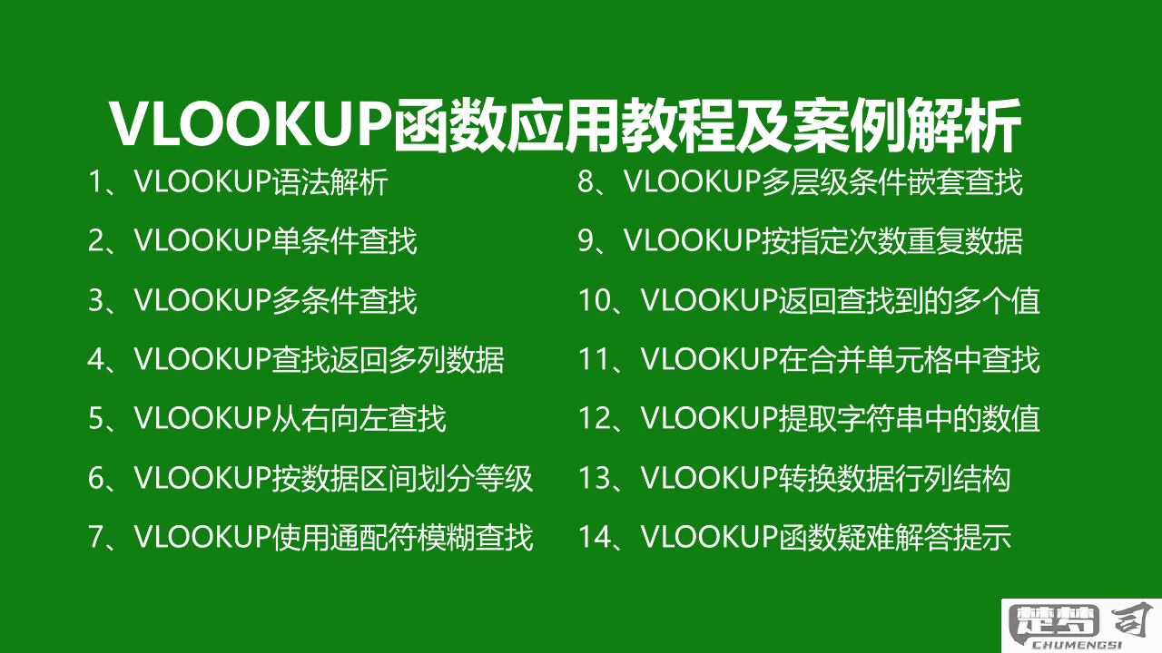 vlookup函数使用方法视频