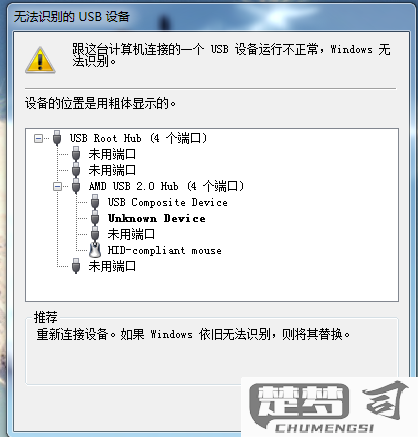 电脑一直弹出usb无法识别