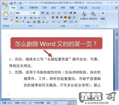 删除word文档中的某一页