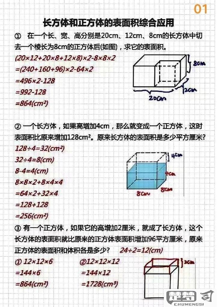 长方体的面积怎么算？详细步骤与公式解析