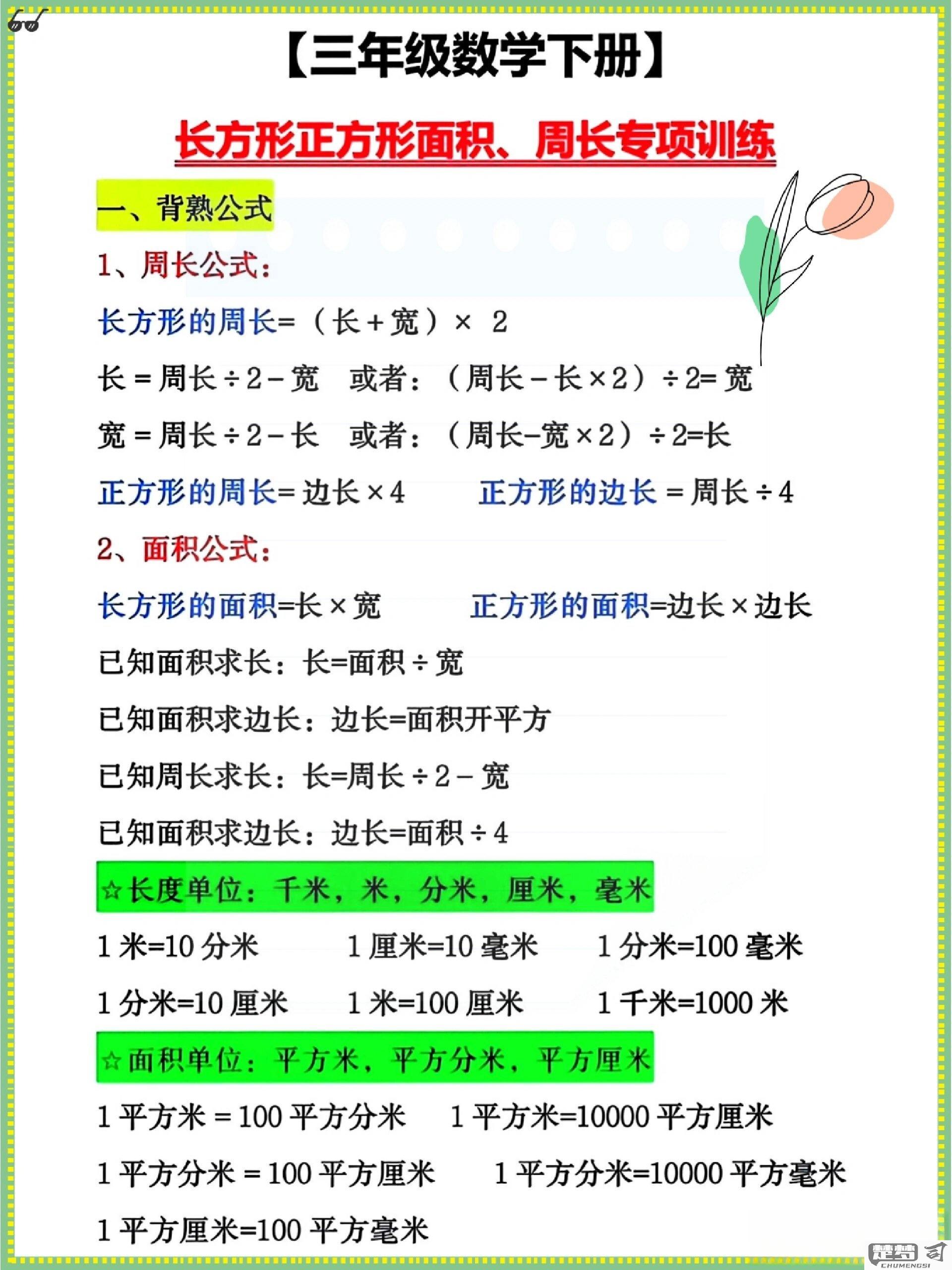知道周长怎么算面积？圆形、正方形、长方形面积计算公式详解