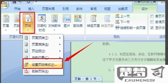 Word文档页码怎么从第三页开始设置？